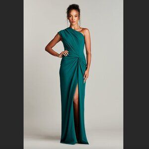 Tadashi Shoji Erhi One-Shoulder Gown Malac Formal Wedding Guest Twist Front Maxi